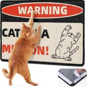 Cat Scratcher Post Mat Use on Wall, Couch and Carpet, Durable and Shedding-Resis